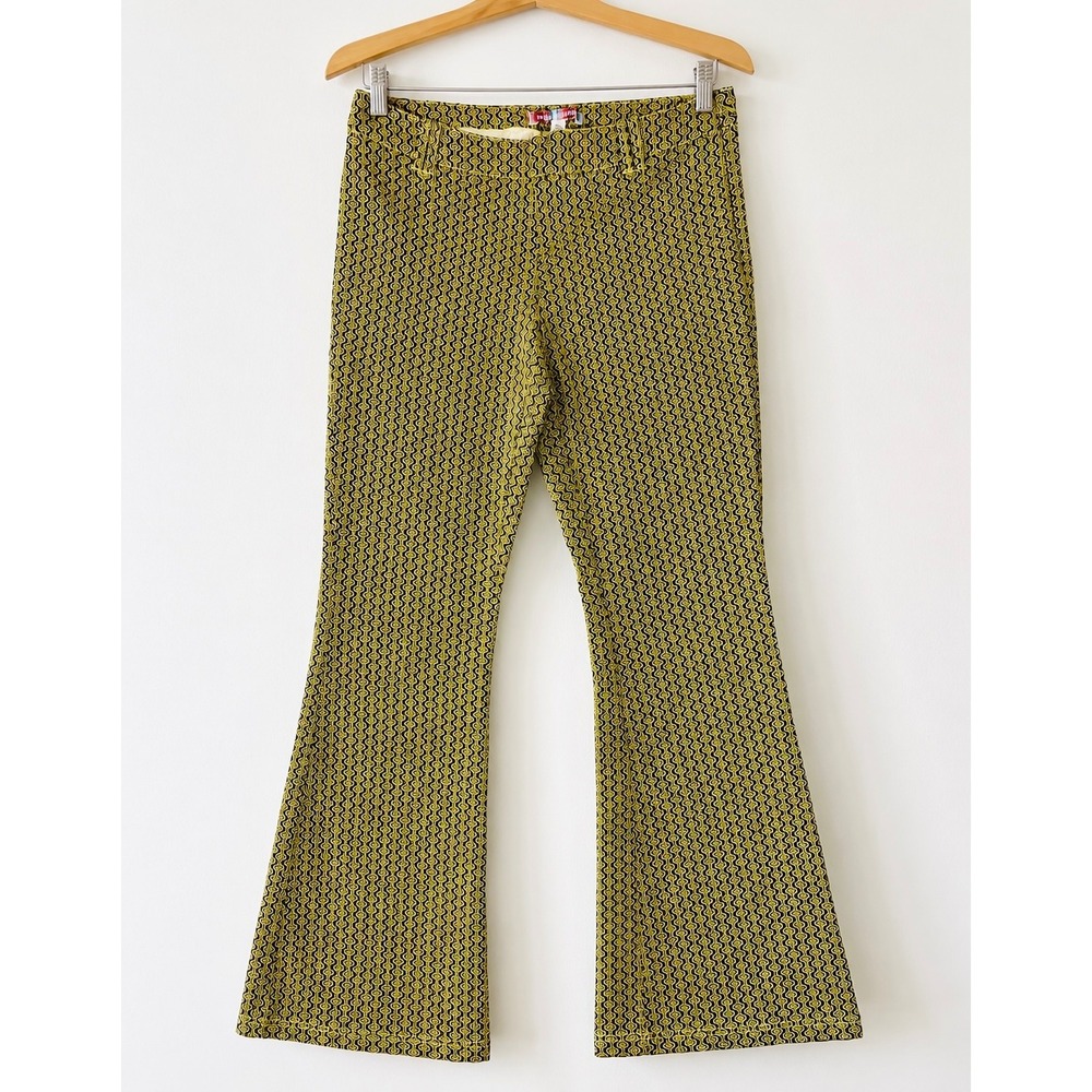 Urban Outfitters Flare Pants‎ Women 10 Green Retro 70s Mod Festival Boho Groovy